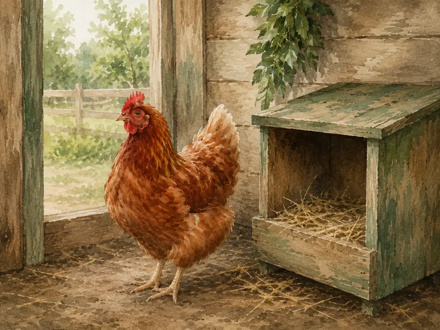 poule ne pond plus dans un poulailler avec pondoir vide