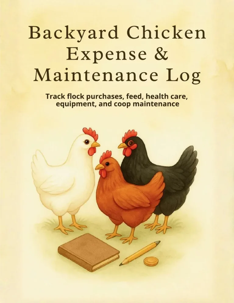 Backyard Chicken Expense and Maintenance Log cover