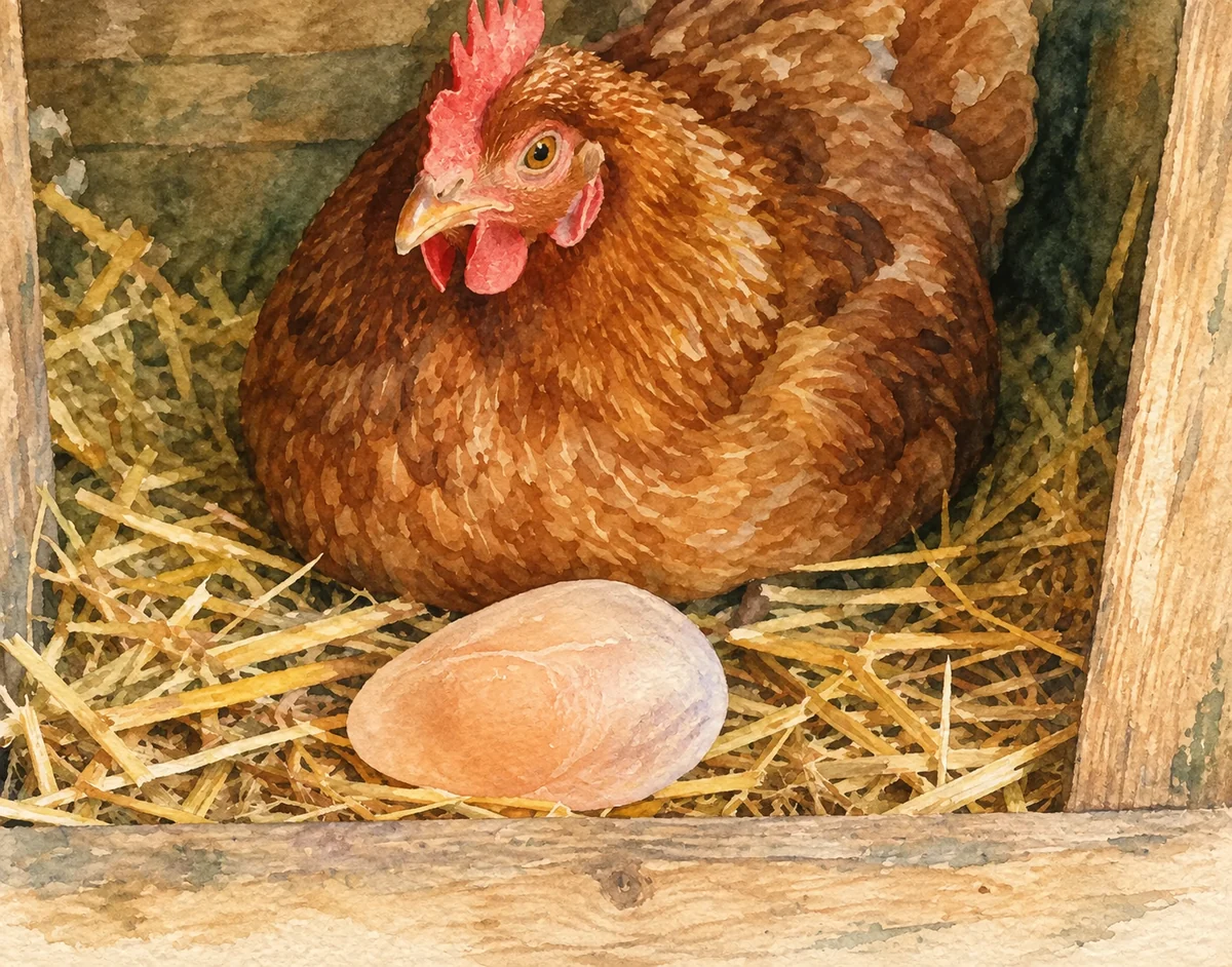 A soft-shelled egg laid by a hen in a nest box