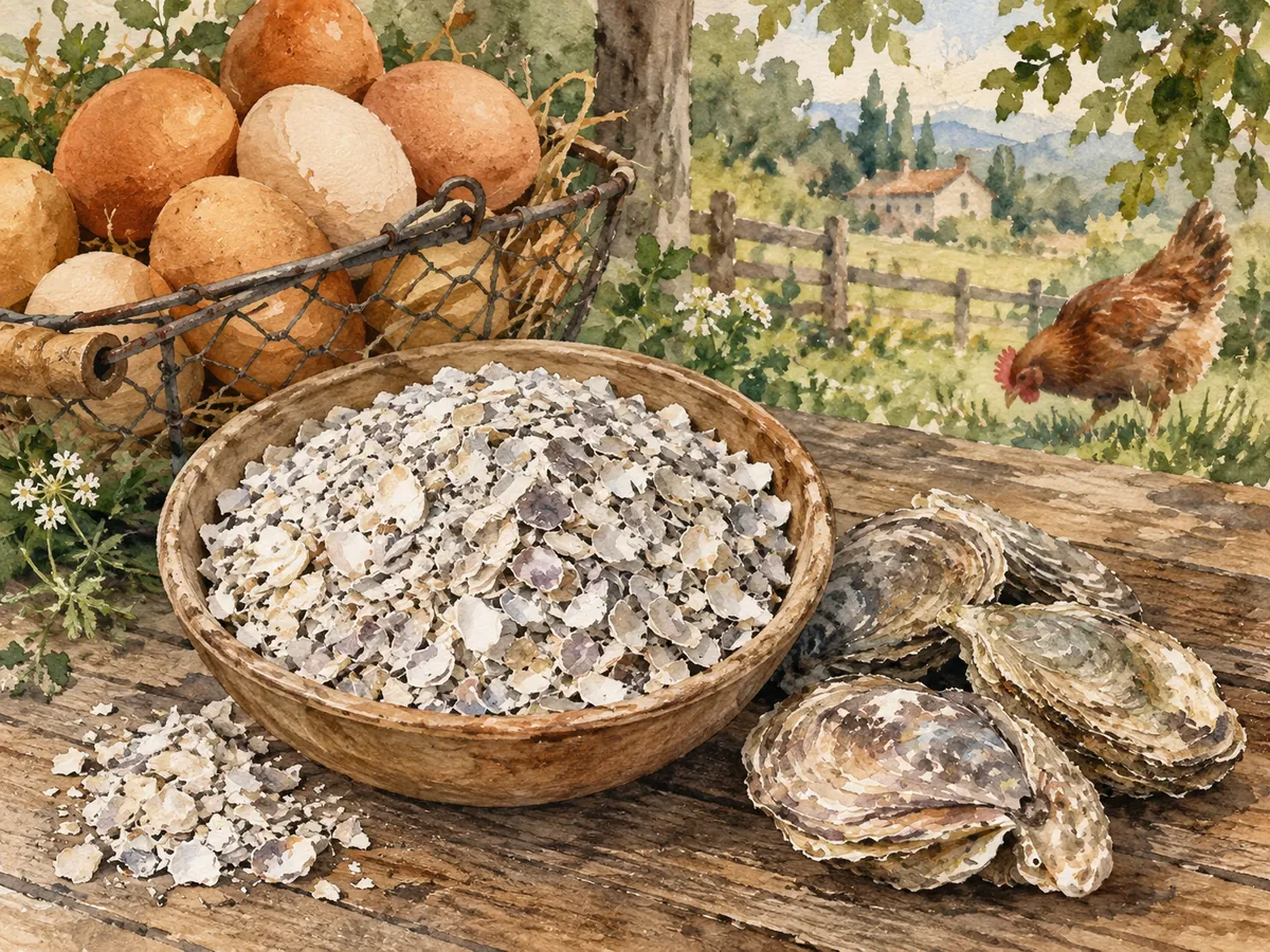 Oyster shells provide calcium to help hens produce stronger eggshells